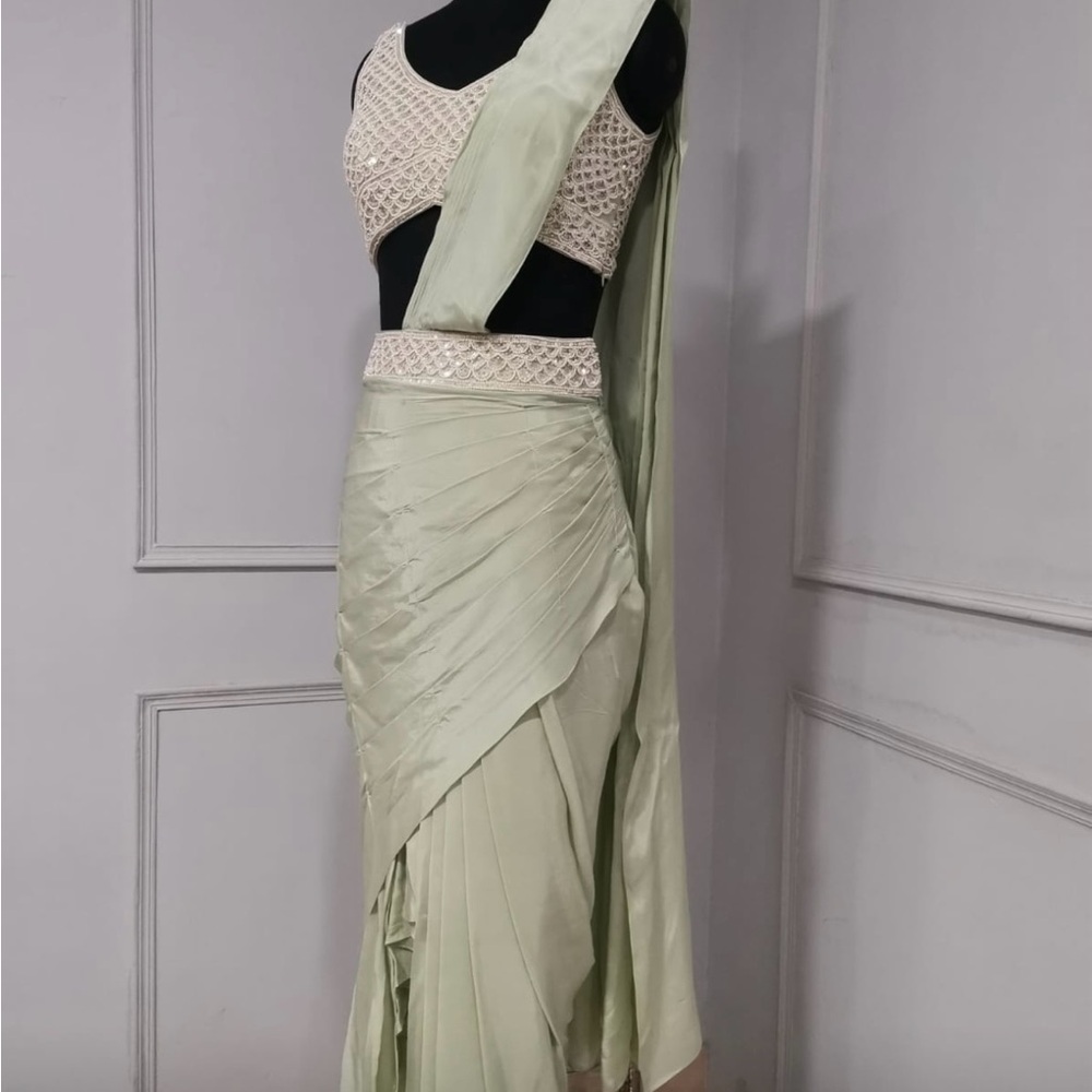 Elegant Cream and Green Women's Skirt